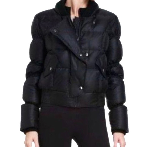 BCBGMaxAzria Jackets & Blazers - BCBG Motto Black Jacket Puffer Feather Down Med